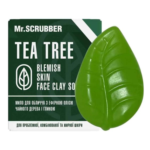 Мило для обличчя і тіла з олією чайного дерева Blemish Skin Face Clay Soap Tea Tree Mr.SCRUBBER 0500 фото