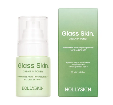 Крем-тонер для обличчя HOLLYSKIN Glass Skin. з церамідами та екстрактом матчі 10439 фото