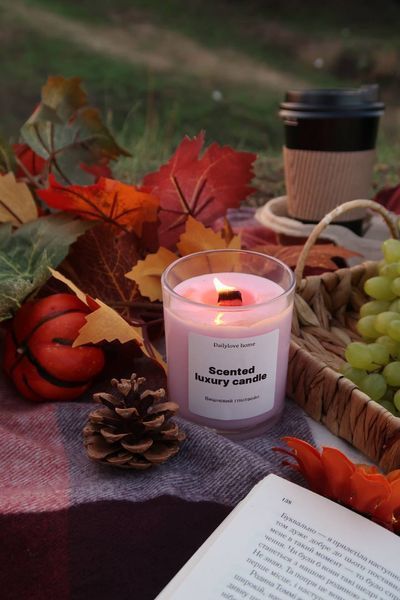 Аромасвічка Scented luxury candle DailyLove Вечір вдома DL116 фото