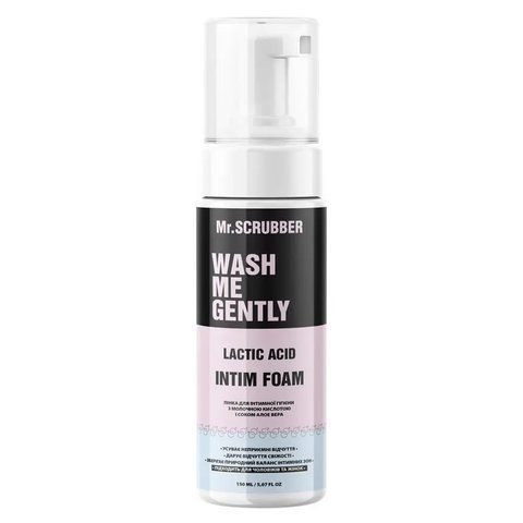 Пінка для інтимної гігієни з молочною кислотою і соком алое вера WASH ME GENTLY Mr.SCRUBBER 0619 фото