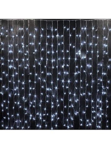 Гірлянда штора водоспад,прозорий шнур,280 LED LED,3*2 м,біла,з перехідником RV-51 фото