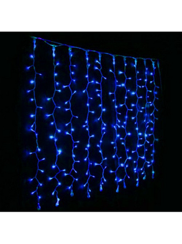Гірлянда штора водоспад, прозорий. шнур,280 LED LED,3*2 м,синя,з перехідником RV-52  фото
