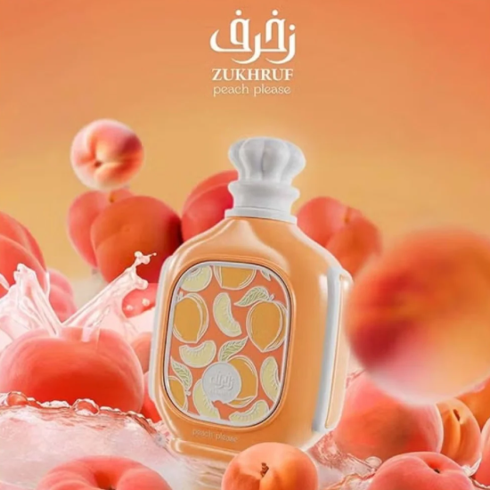Zimaya Zukhruf Peach Please &mdash; унісекс парфумована вода, фруктово-гурманський аромат з персиком, карамеллю та ваніллю, 100 мл 10431 фото