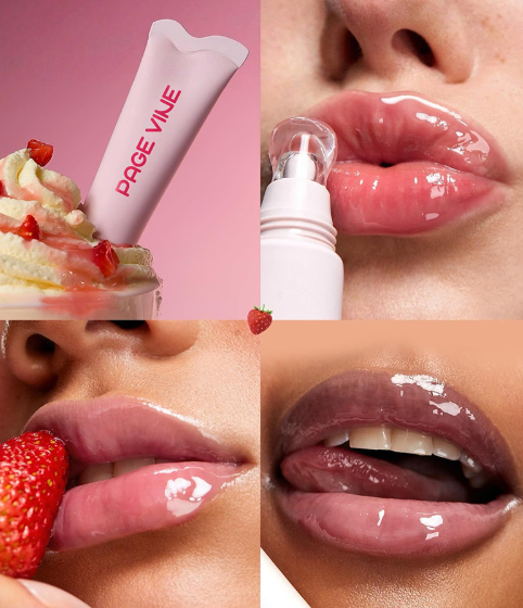 Глянцевий блиск для губ Crystal Glaze Page Vine, 02 (Strawberry milk) 3703 фото