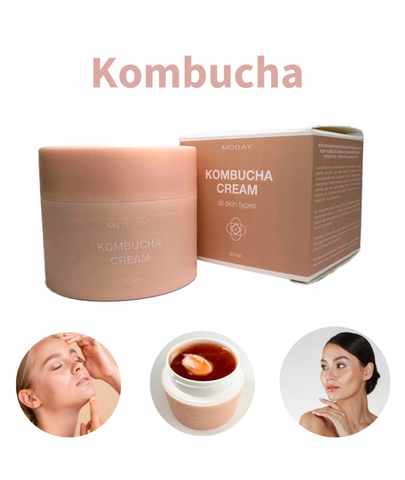 Мультифункціональний двухфазний крем для обличчя MODAY Kombucha CREAM на основі ферментованого чорного чаю, астаксатіну та Bix’Activ 1705 фото