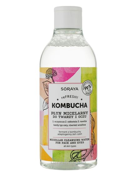 Міцелярна рідина для обличчя та очей Soraya KOMBUCHA 400 мл 1236 фото