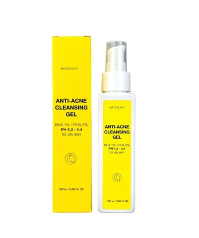 Очищаючий гель для проблемної шкіри MODAY Anti-acne Cleansing gel з BHA, PHA кислотами та вітаміном Е 3106 фото