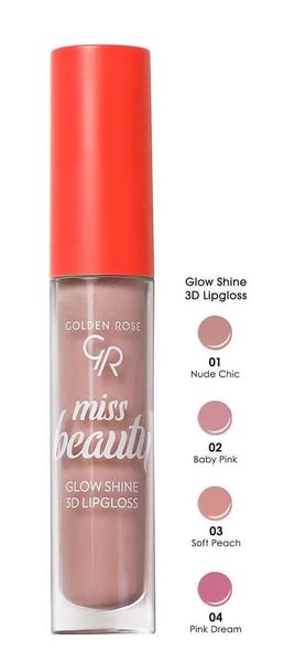 Кремова рідка помада для губ Golden Rose Miss Beauty Glow Shine 3D Lip Gloss 5263 фото