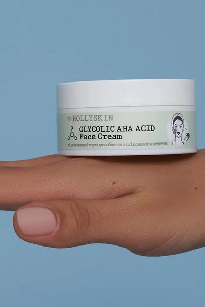 Відновлювальний крем для обличчя з гліколевою кислотою HOLLYSKIN Glycolic AHA Acid Face Cream 36 фото