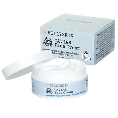 Омолоджувальний крем для обличчя з екстрактом чорної ікри HOLLYSKIN Caviar Face Cream 37 фото