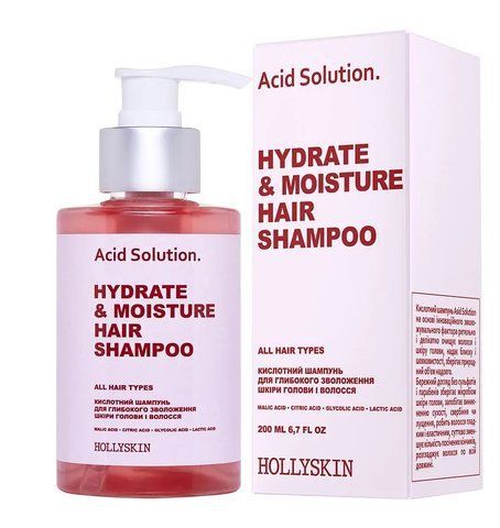 Кислотний шампунь для глибокого зволоження шкіри голови і волосся HOLLYSKIN Acid Solution. 0281 фото